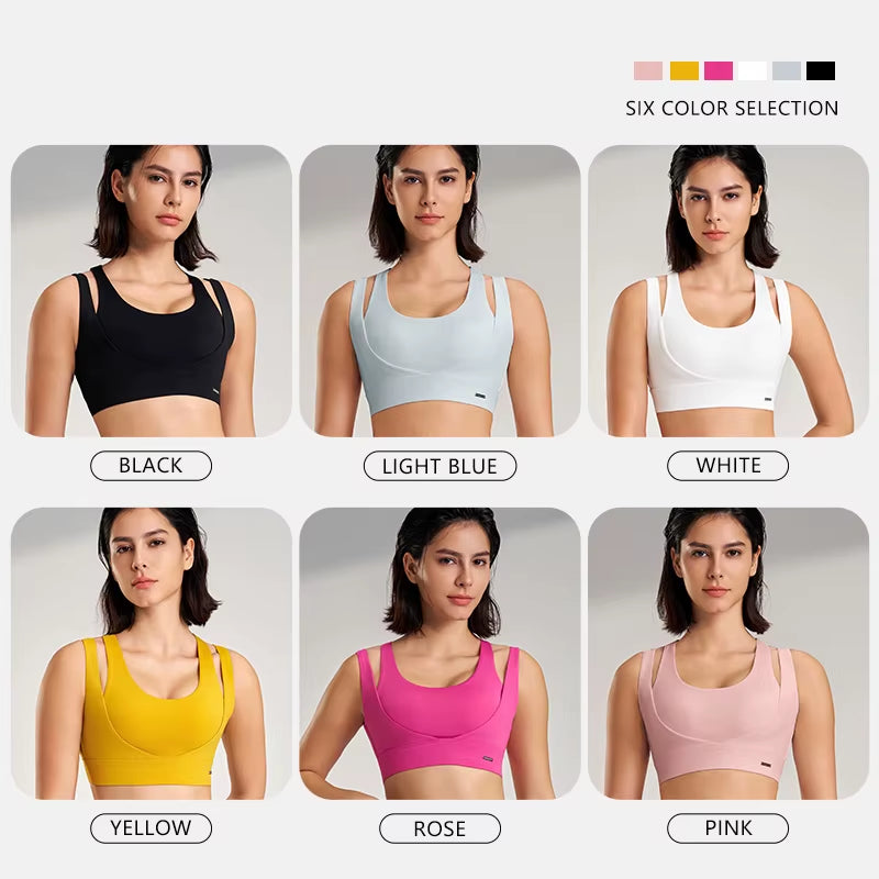 Yoga Tank Top Women'S Sports Underwear Solid Color Stretch Yoga Bra S