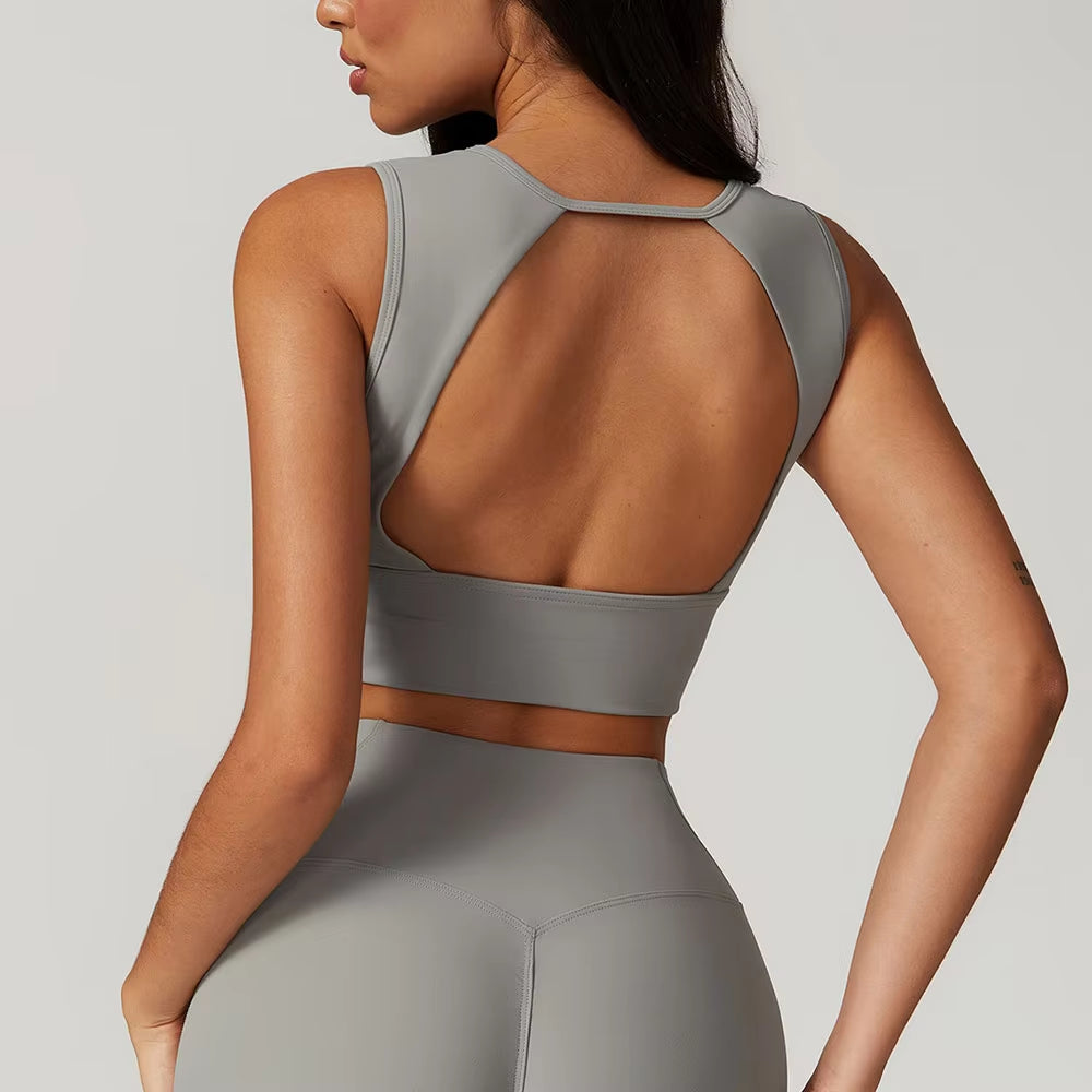 Sexy Sports Bras Women Fitness Vest High Strength Sports Top Backless Yoga Bra
