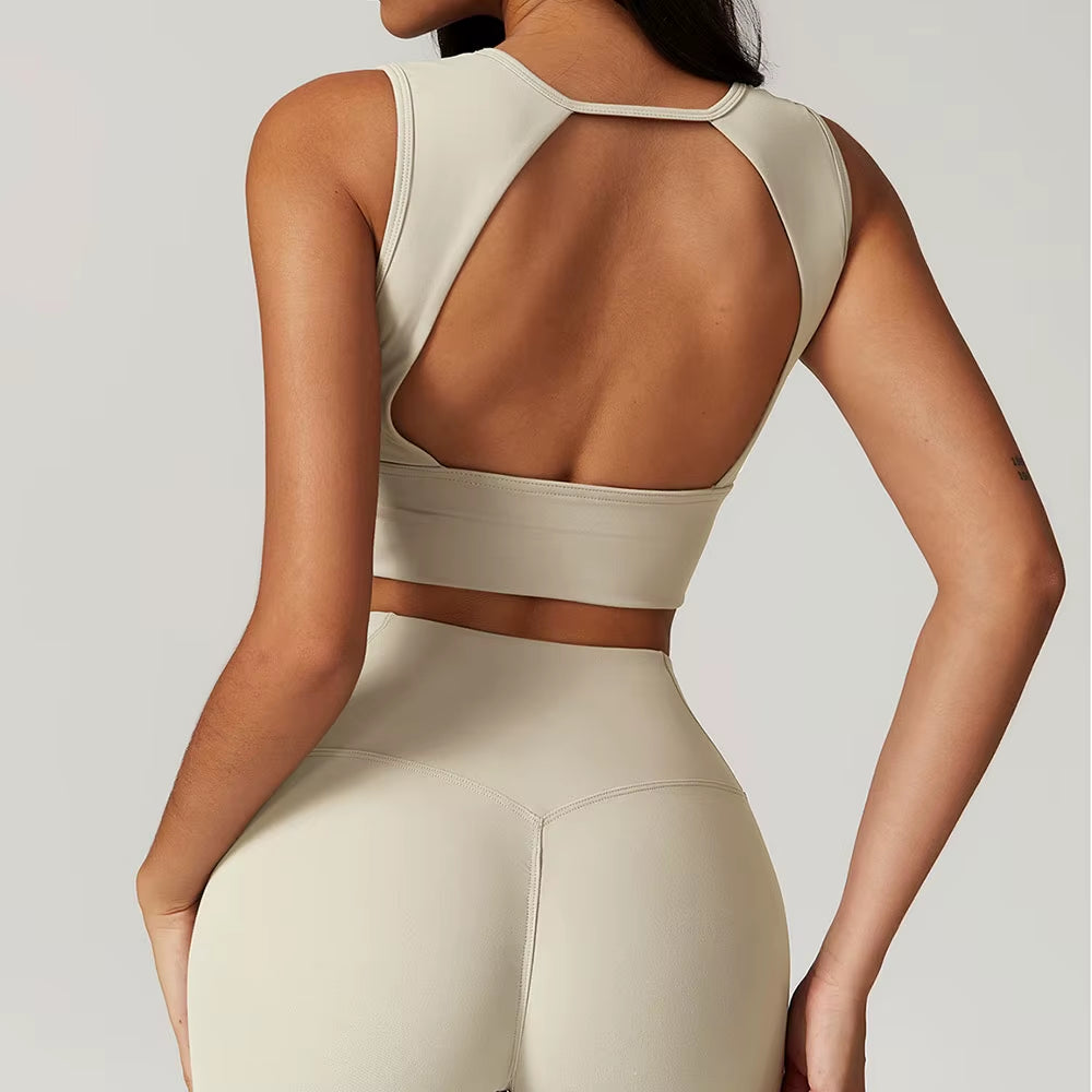 Sexy Sports Bras Women Fitness Vest High Strength Sports Top Backless Yoga Bra