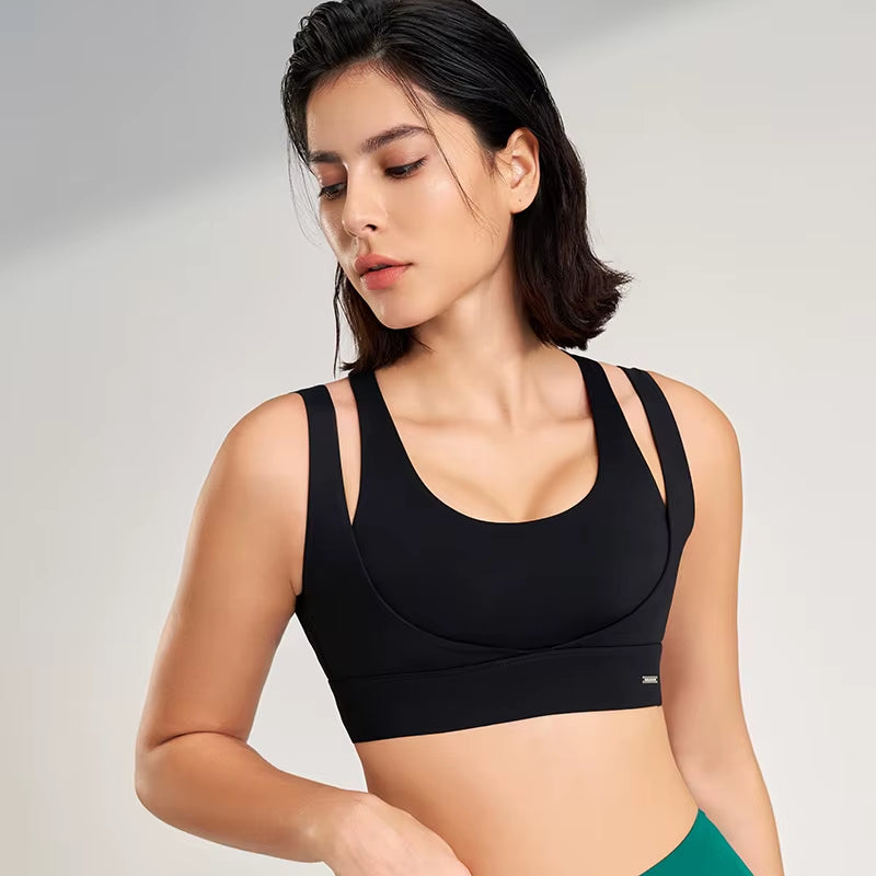 Yoga Tank Top Women'S Sports Underwear Solid Color Stretch Yoga Bra S