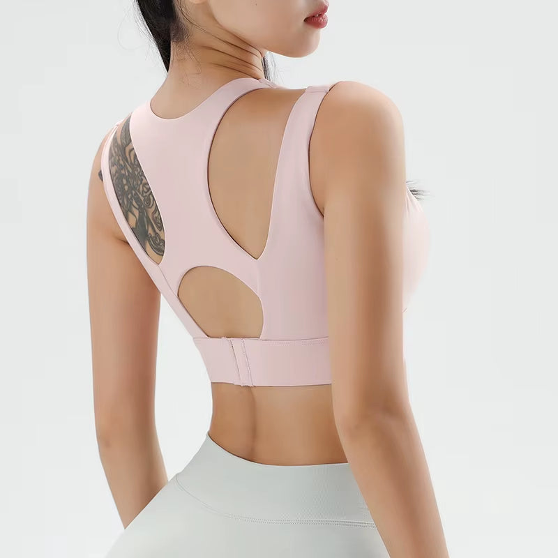 Yoga Tank Top Women'S Sports Underwear Solid Color Stretch Yoga Bra S
