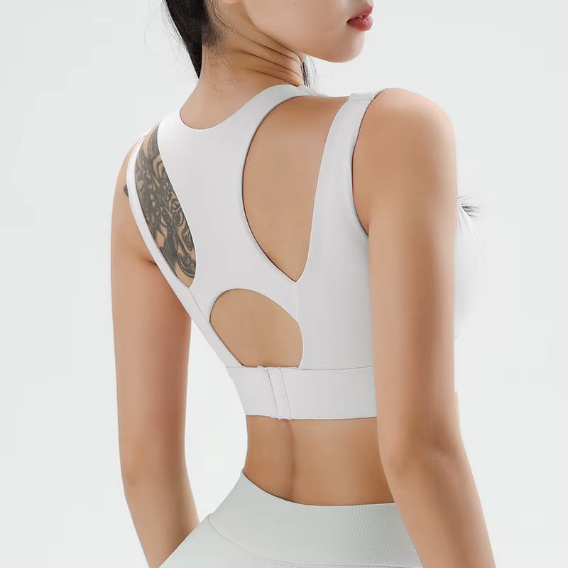 Yoga Tank Top Women'S Sports Underwear Solid Color Stretch Yoga Bra S
