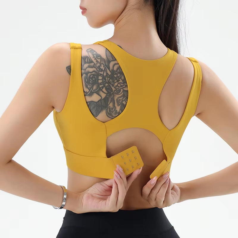 Yoga Tank Top Women'S Sports Underwear Solid Color Stretch Yoga Bra S