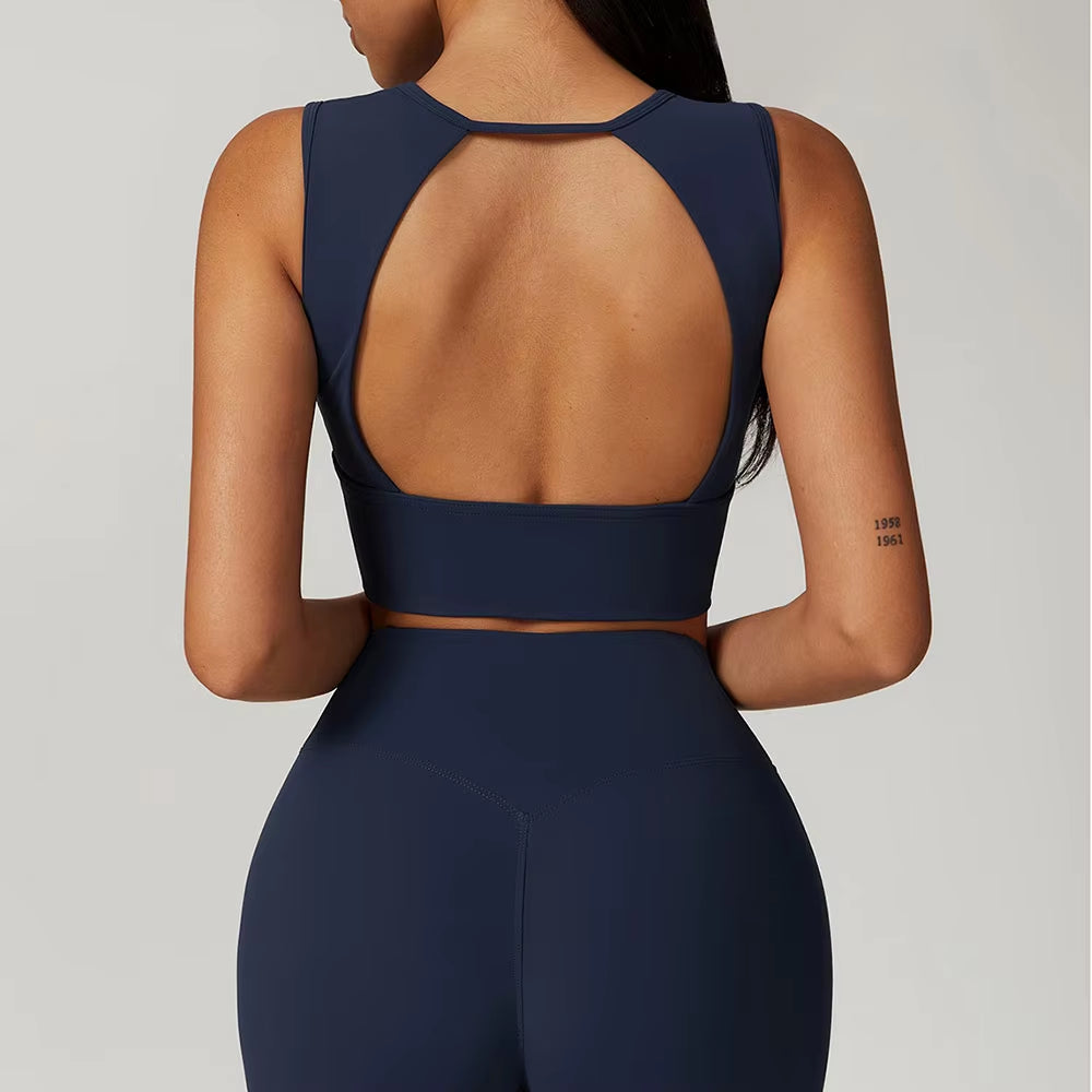 Sexy Sports Bras Women Fitness Vest High Strength Sports Top Backless Yoga Bra