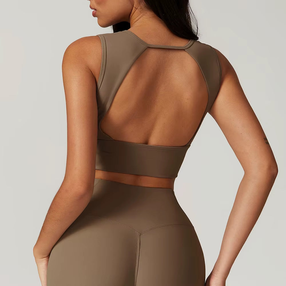 Sexy Sports Bras Women Fitness Vest High Strength Sports Top Backless Yoga Bra