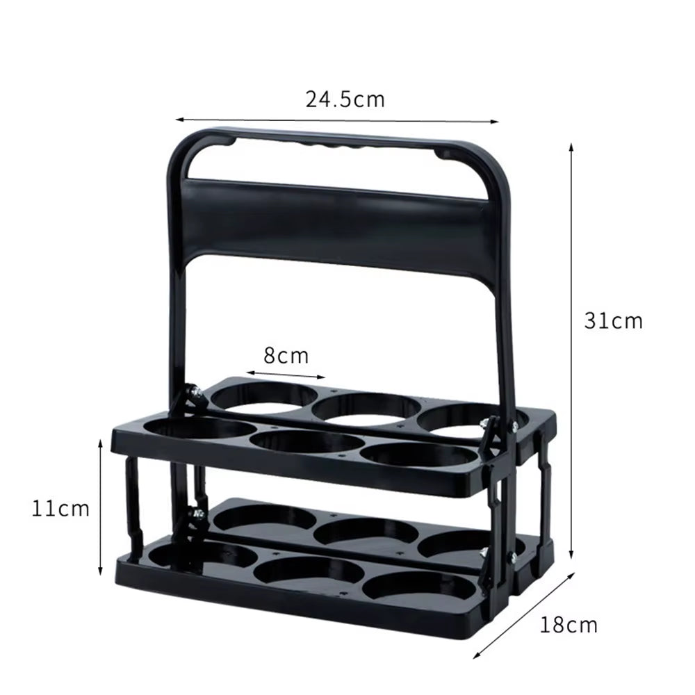 Vintage Plastic Milk Juice Bottle Holder 6 Holes Foldable Picnic Beer Drinks Carrier Decor Party Bar Liqueur Wine Storage Rack