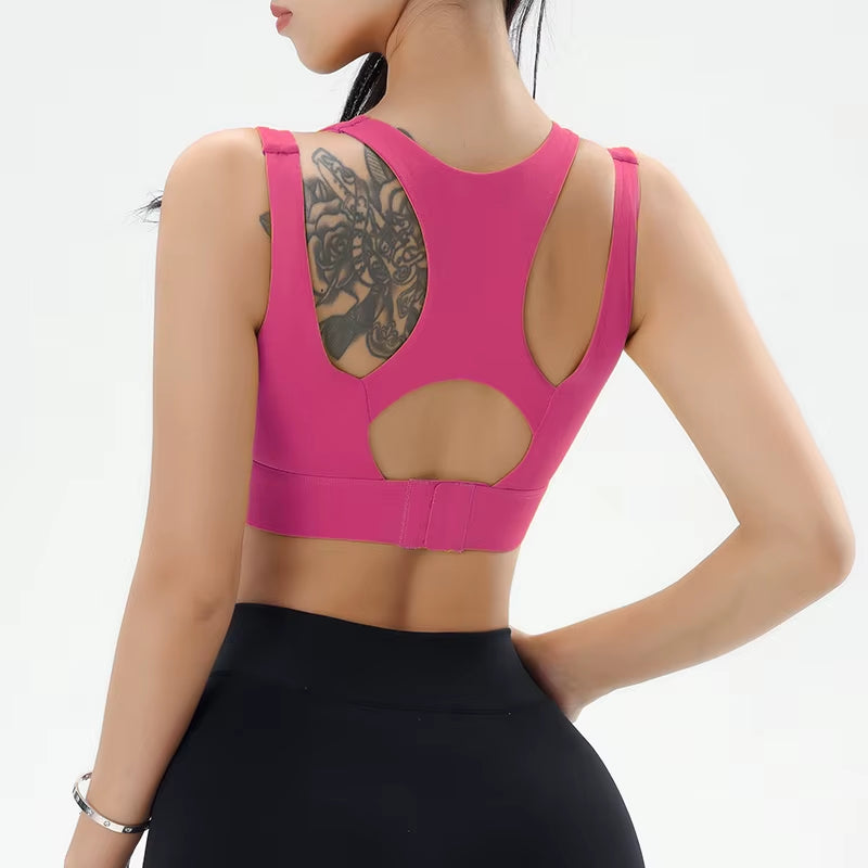 Yoga Tank Top Women'S Sports Underwear Solid Color Stretch Yoga Bra S