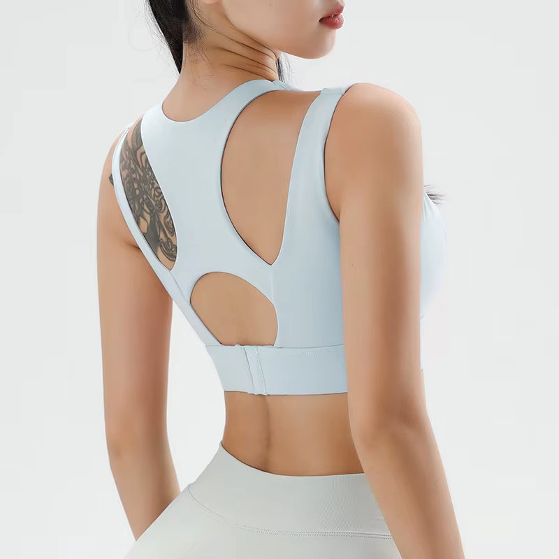 Yoga Tank Top Women'S Sports Underwear Solid Color Stretch Yoga Bra S
